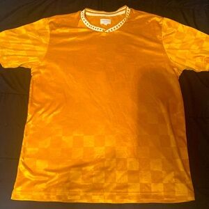 Gold checked Supreme tee shirt size large